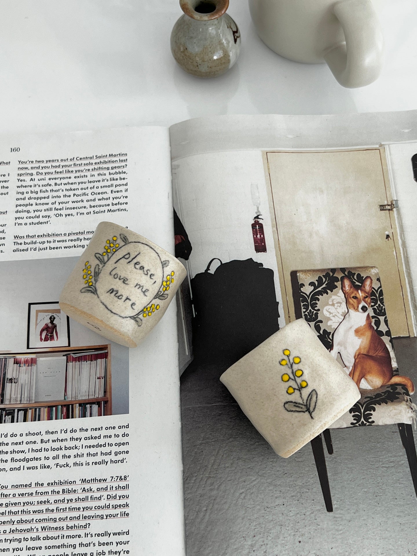 [Handmade Korean Ceramics] Love Me More Soju Cup (2pc)