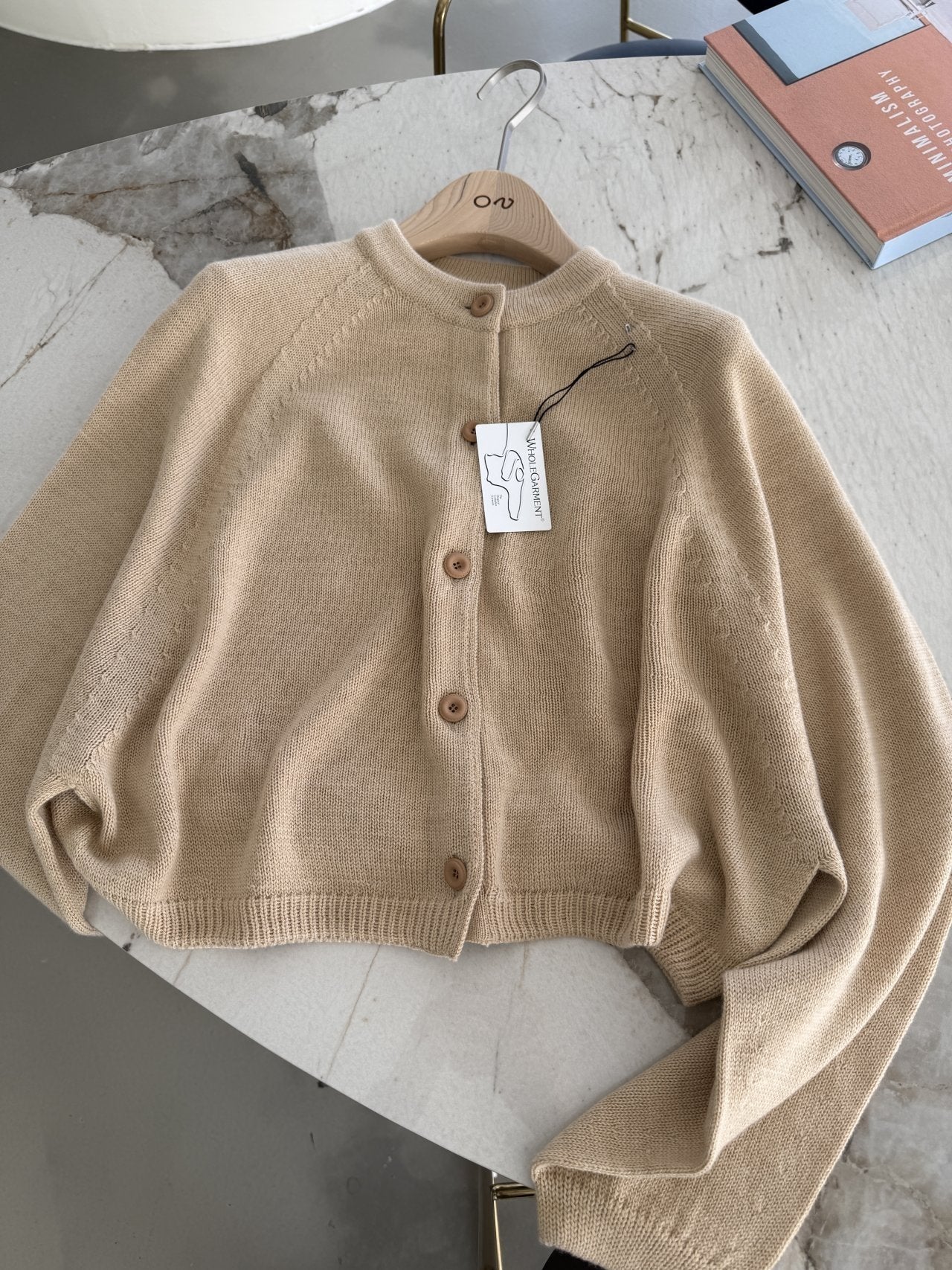Seamless Relaxed Dolman Cardigan - Beige