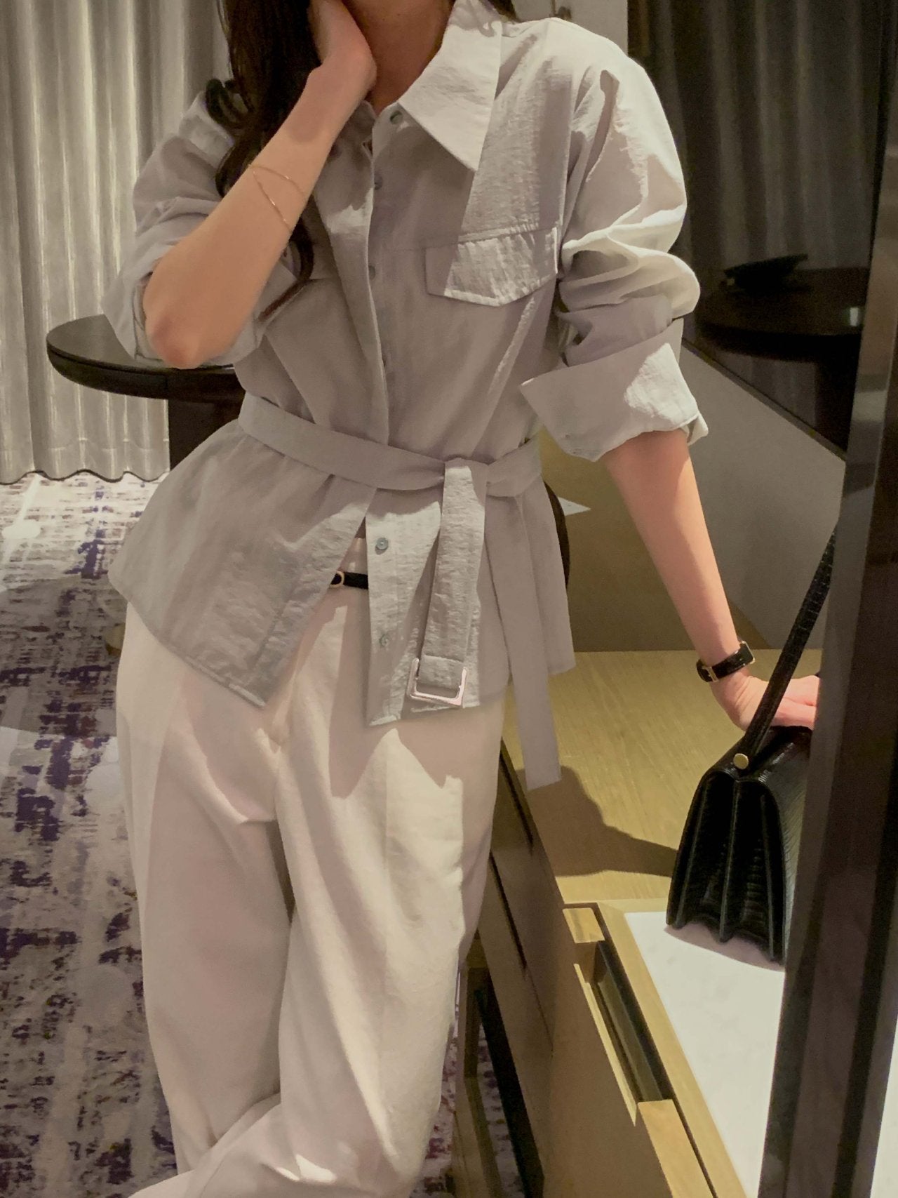 Utility Nylon Belted Jacket