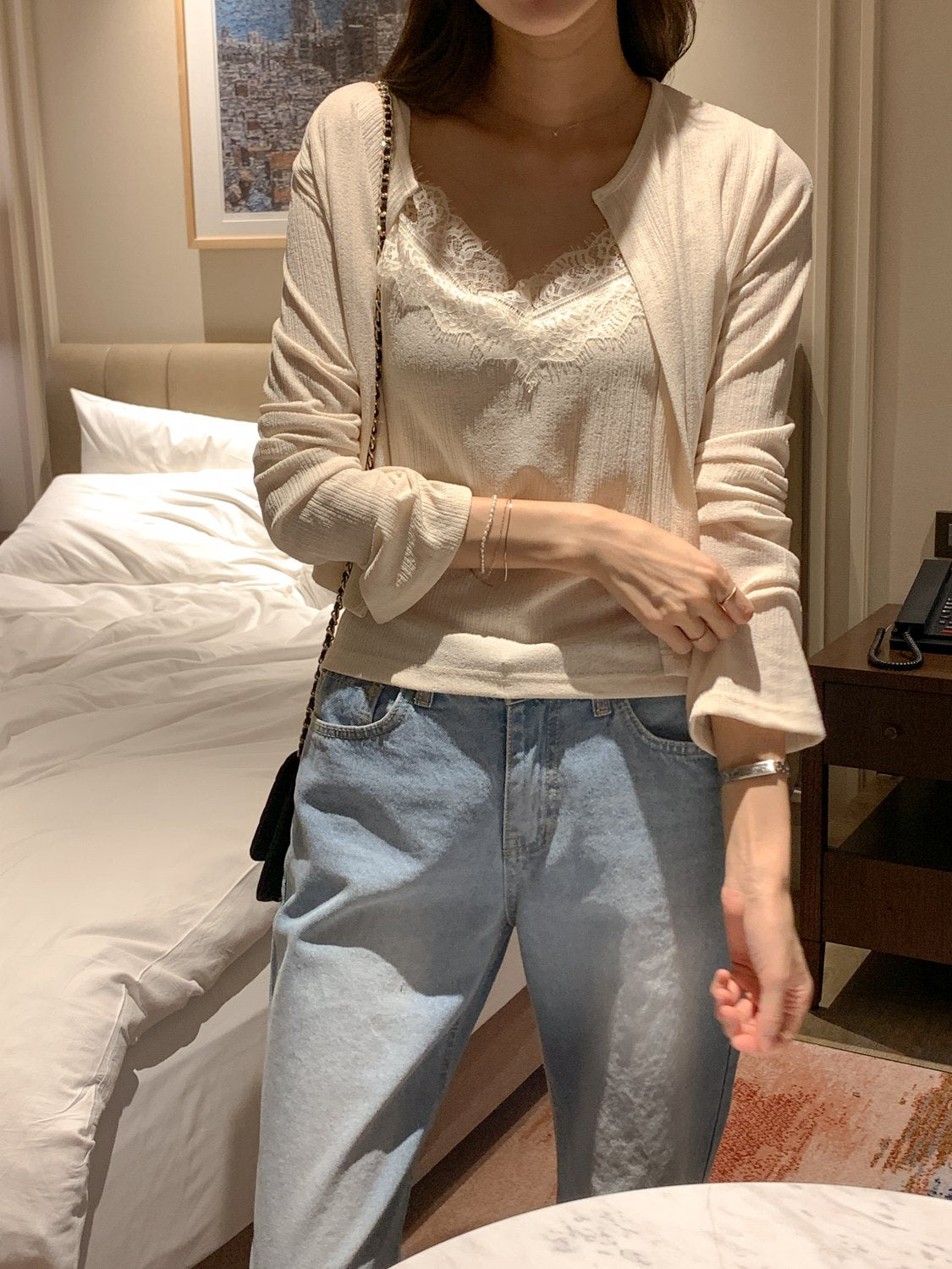 Poje Pleated Lace Set