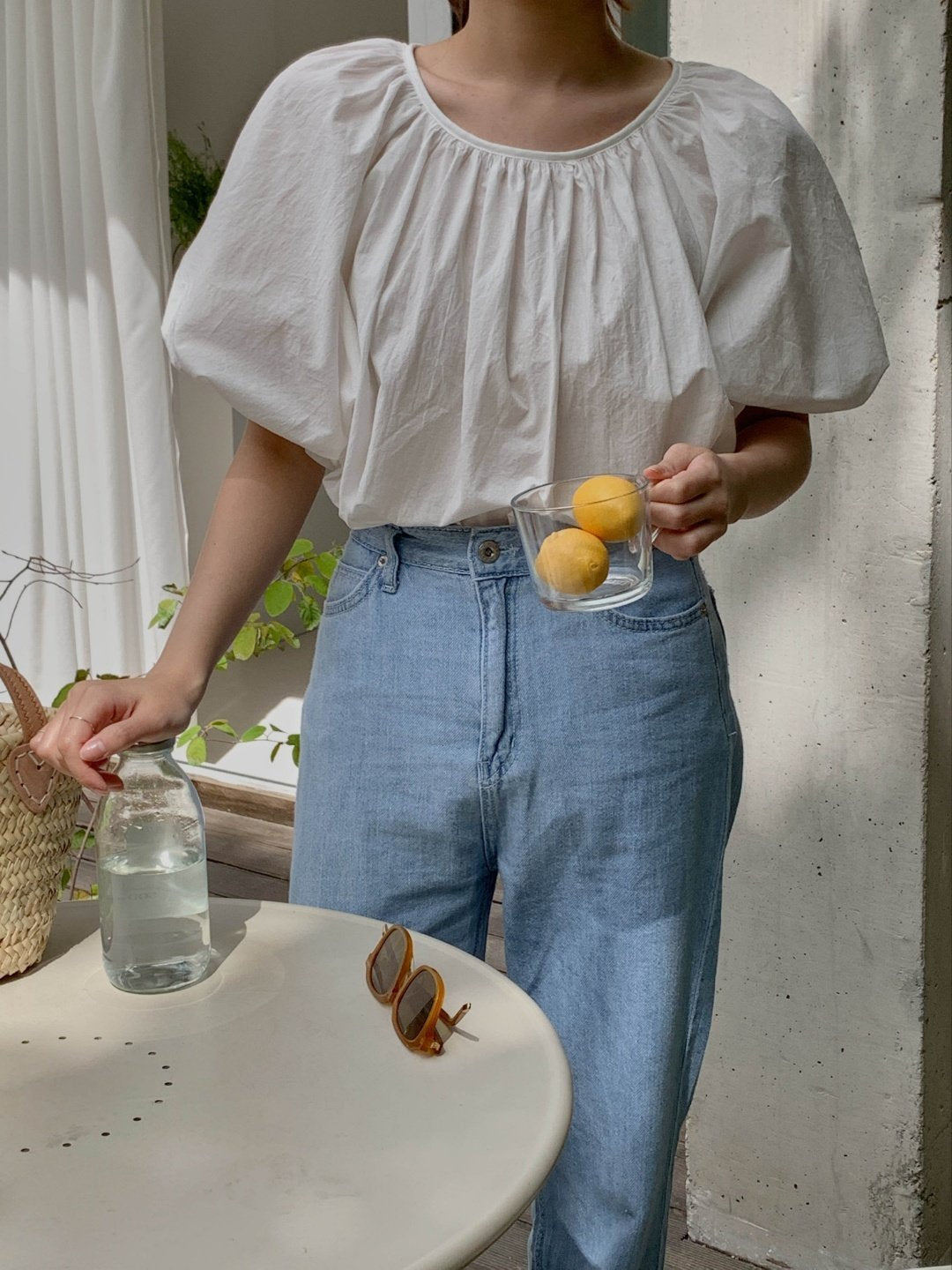 Luxe Shirred Puff Sleeve Blouse