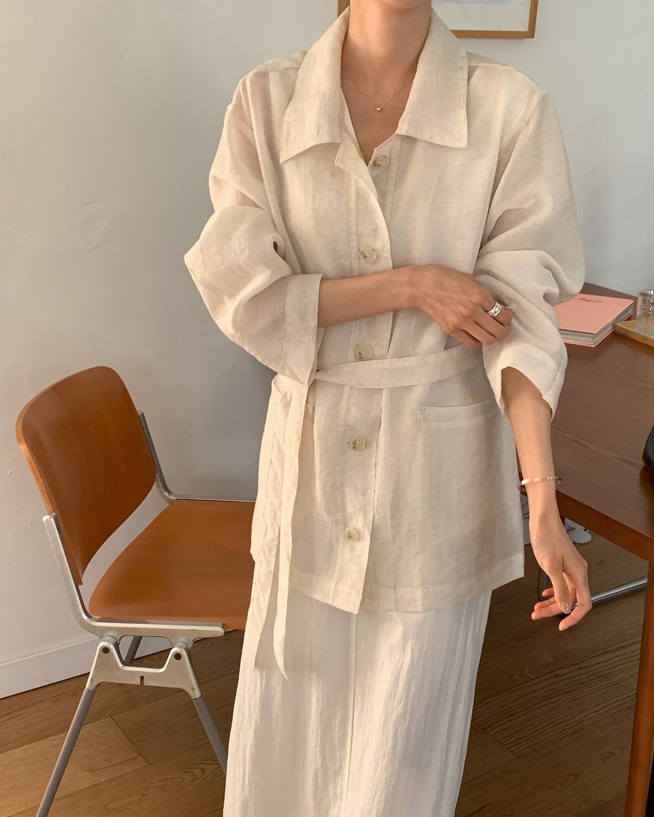 Linen-Blended Field Jacket