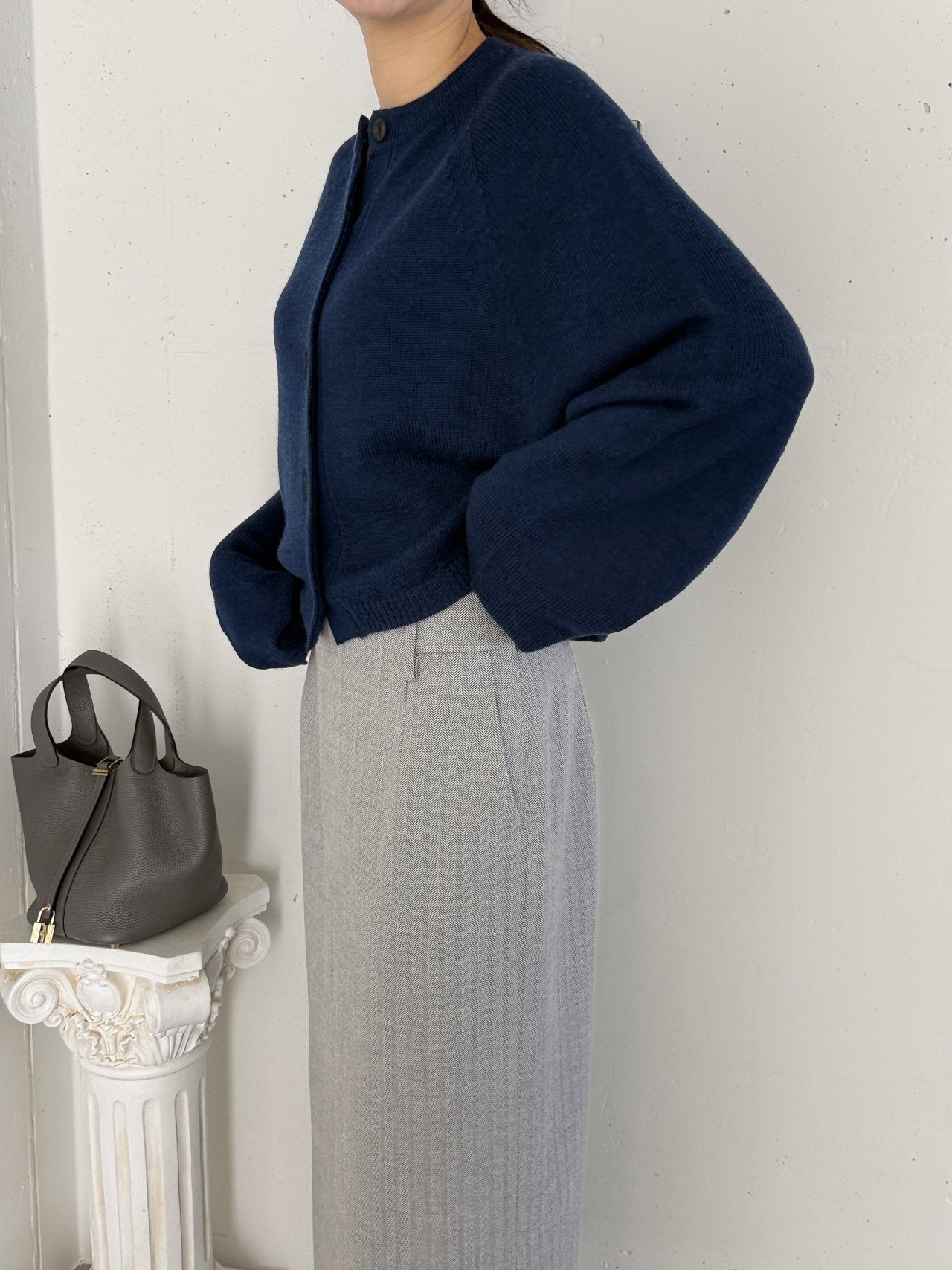 Seamless Relaxed Dolman Cardigan - Blue