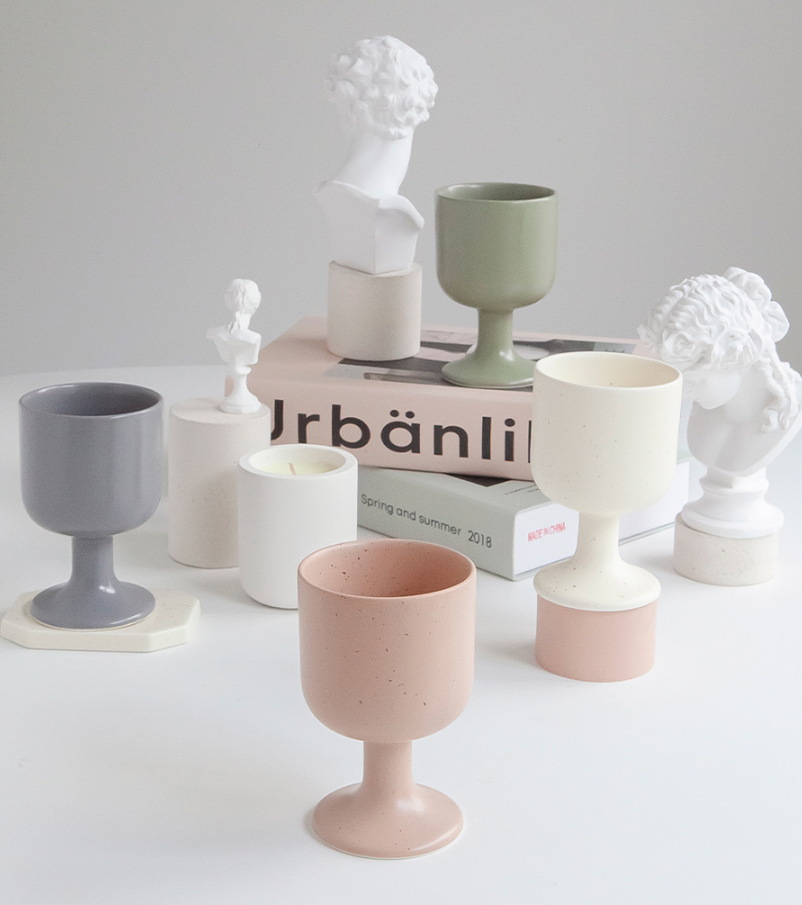 [Handmade Korean Ceramics] 3-Piece Wine Glass + Bowl Set