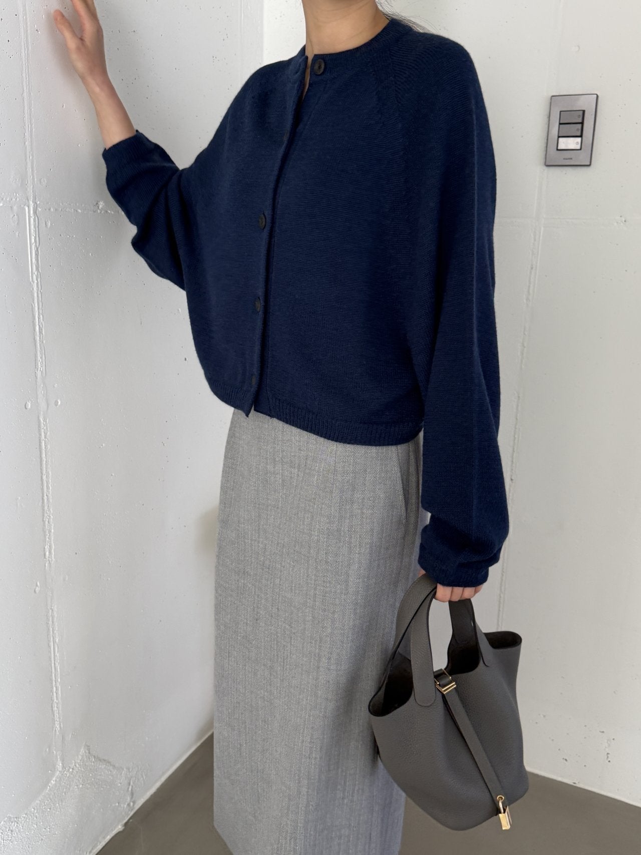 Seamless Relaxed Dolman Cardigan - Blue