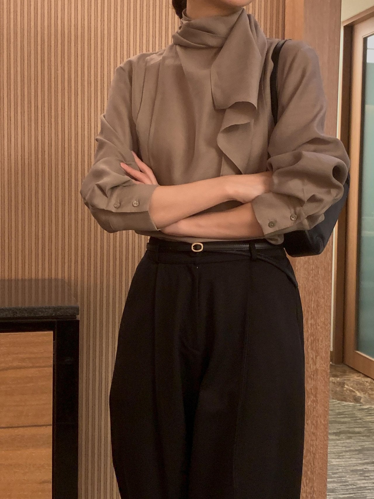 Scarf Detail Blouse - Warm Color Edition