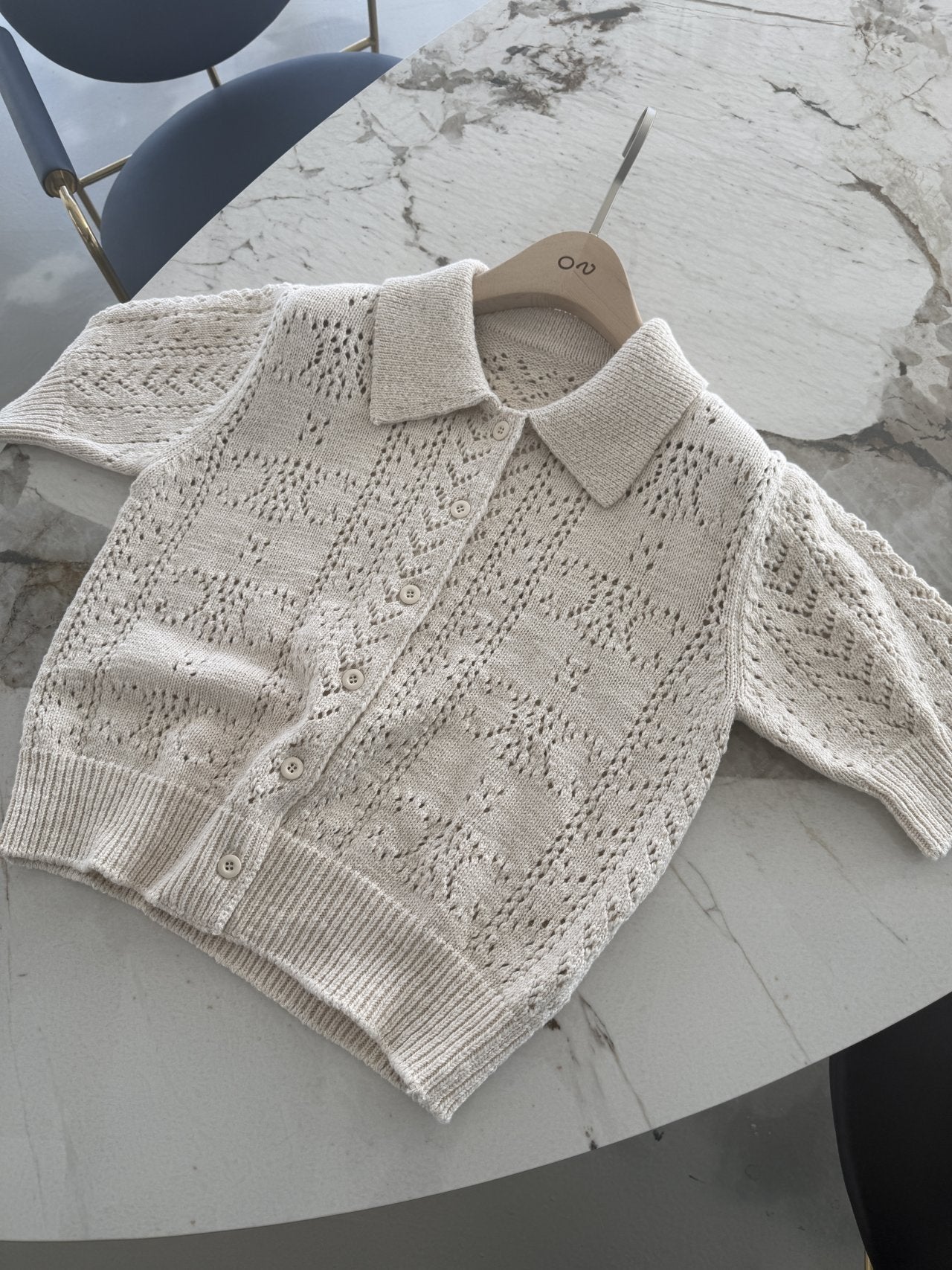 Classic Crochet Cardigan - Cream Oat
