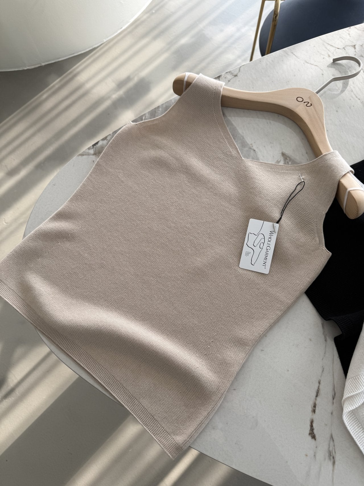 Signature Heart-Neck Cami & Cardigan Set - Beige