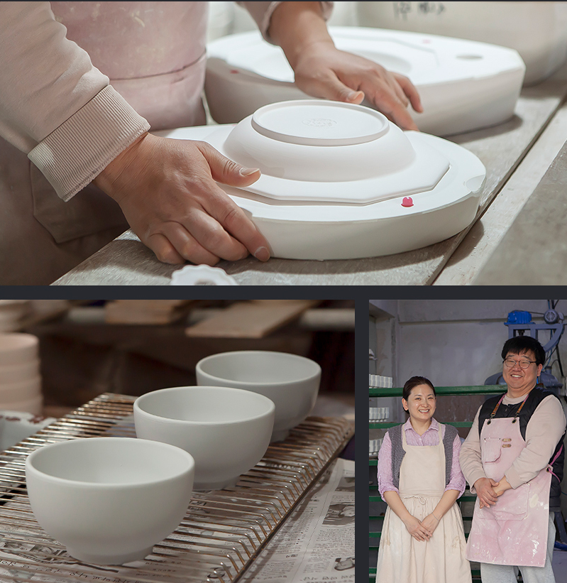 [Handmade Korean Ceramics] 3-Piece Wine Glass + Bowl Set