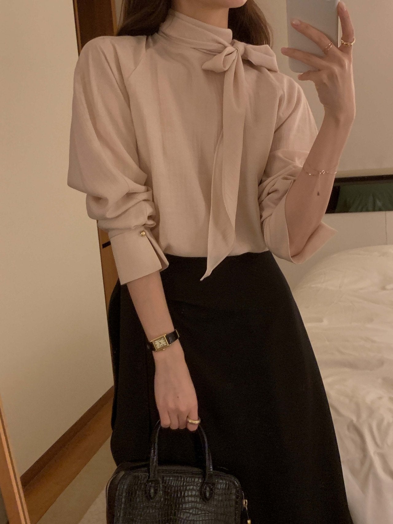 [Best Seller] Premium Raglan Tie Blouse