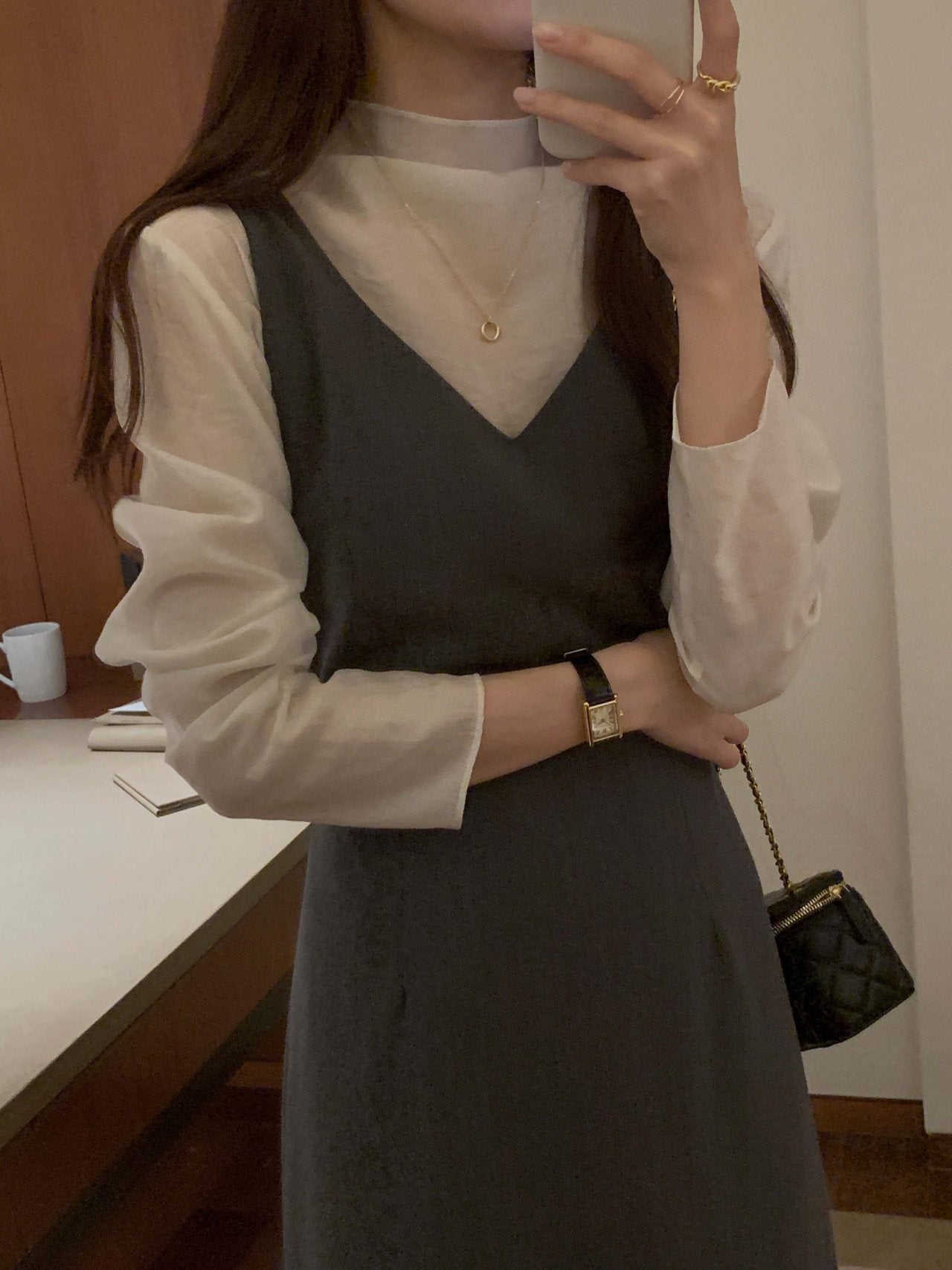 [Best Seller] Semi High Neck Draped Blouse