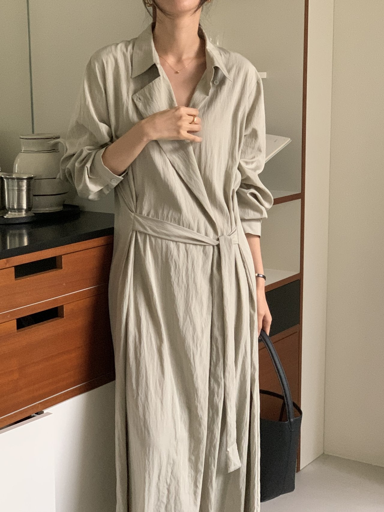 Trench-Style Shirt Dress