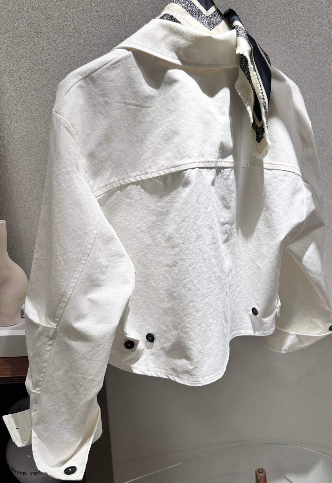 Bio-Washed Cotton Semi-Cropped Jacket