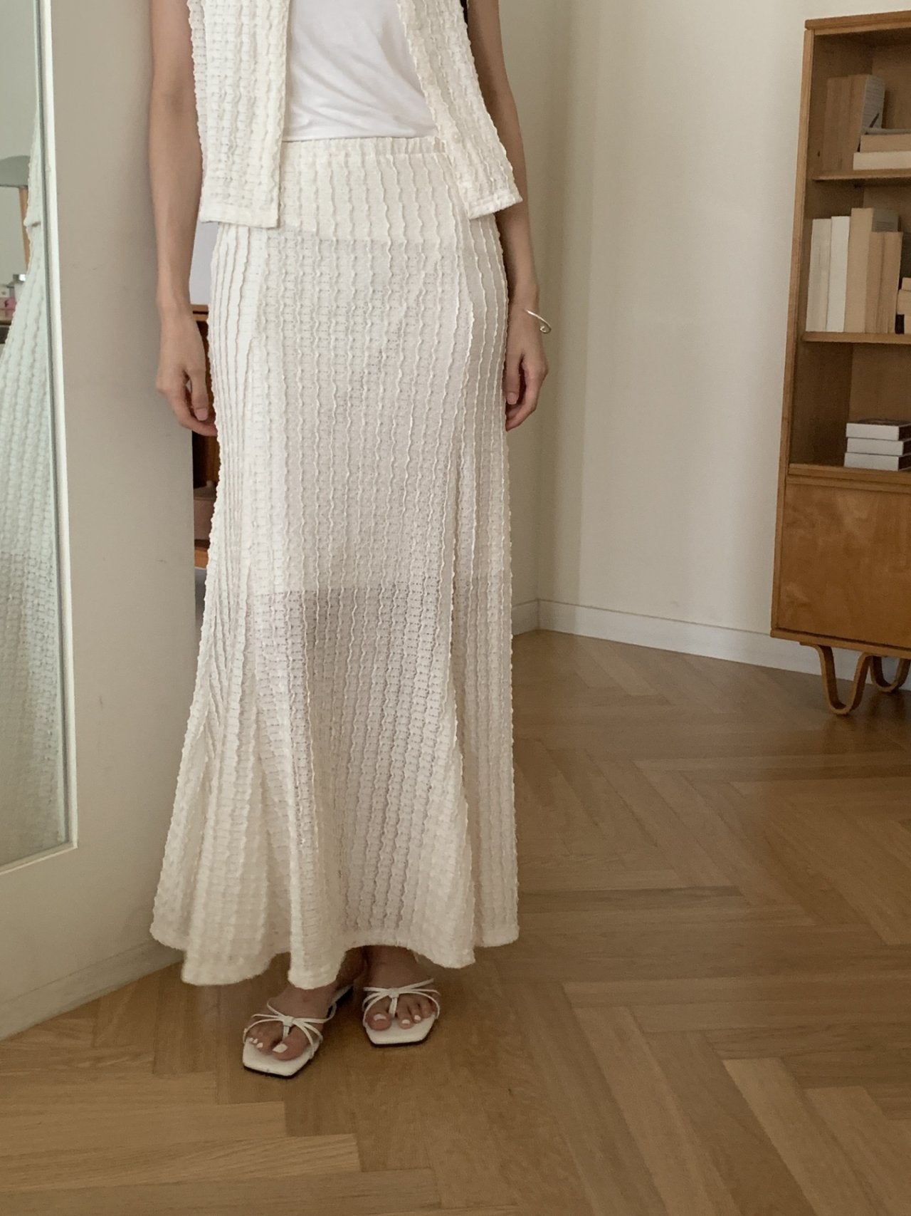 Wave Mermaid Cardigan & Skirt Set