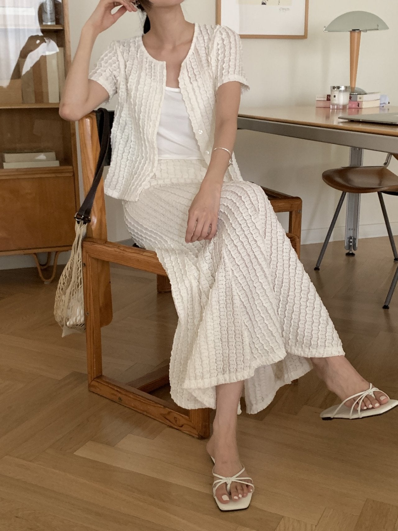 Wave Mermaid Cardigan & Skirt Set