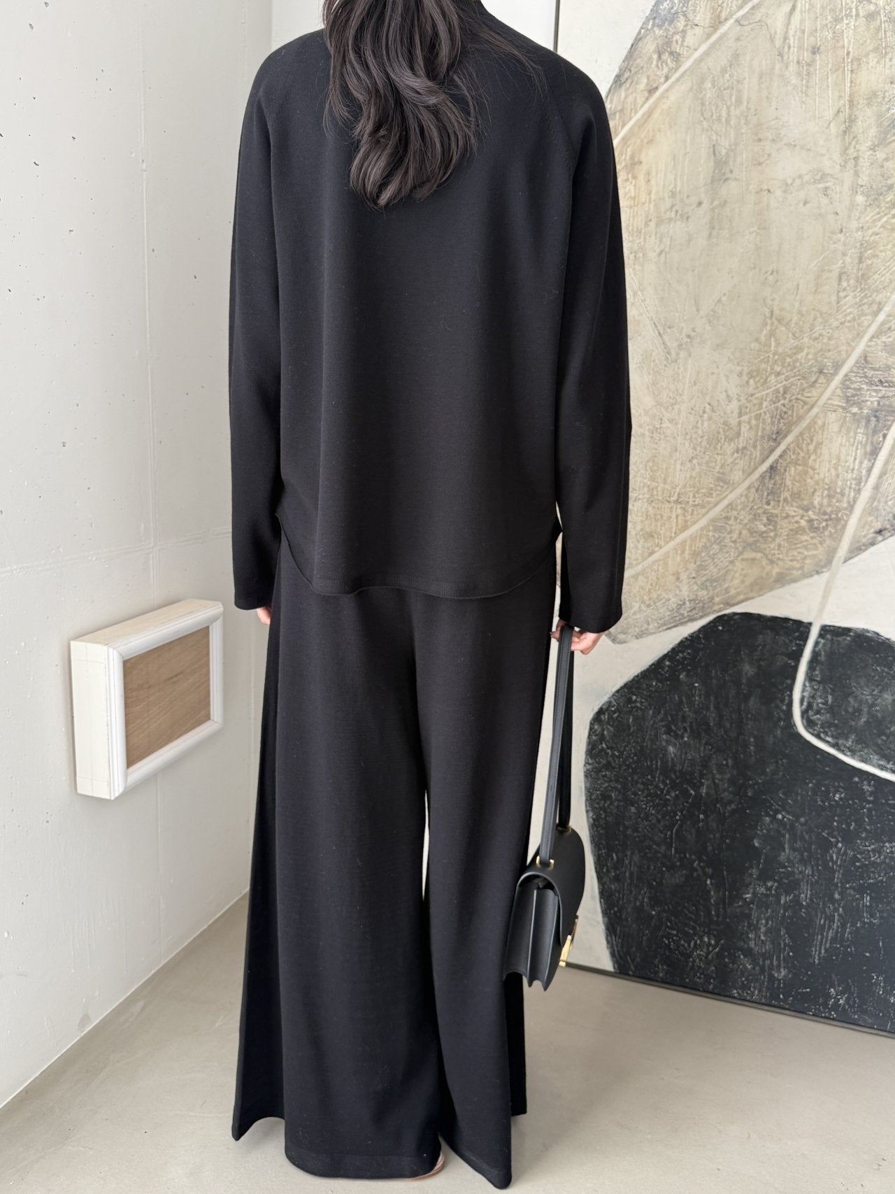 Whole Garment Wool-Cotton Cloud Set-up - Black (pants only)