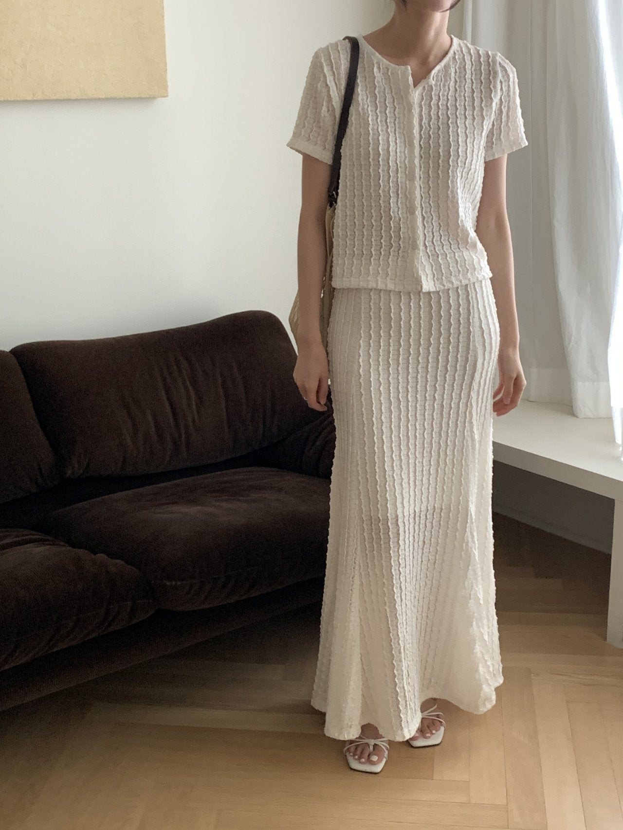 Wave Mermaid Cardigan & Skirt Set