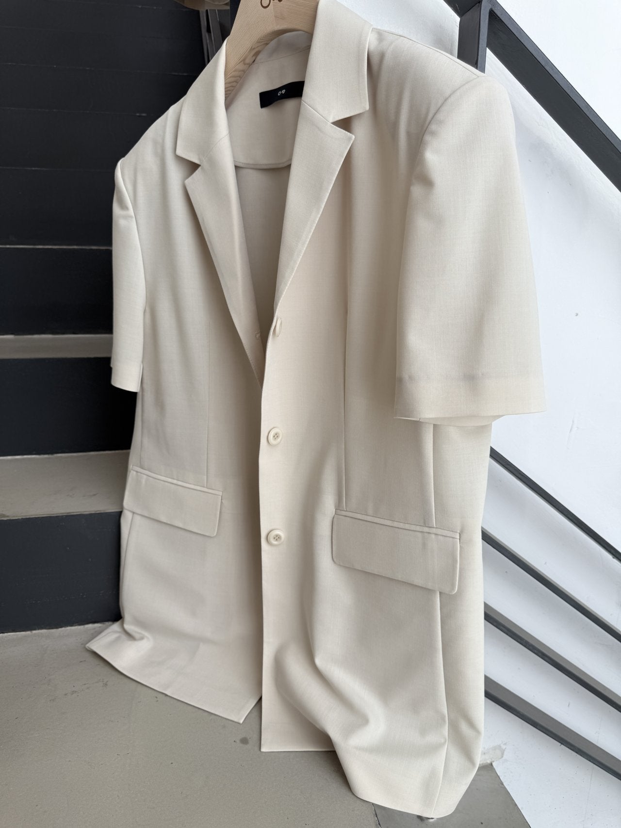 Summer Wool Tailored Suit Set - Light Beige