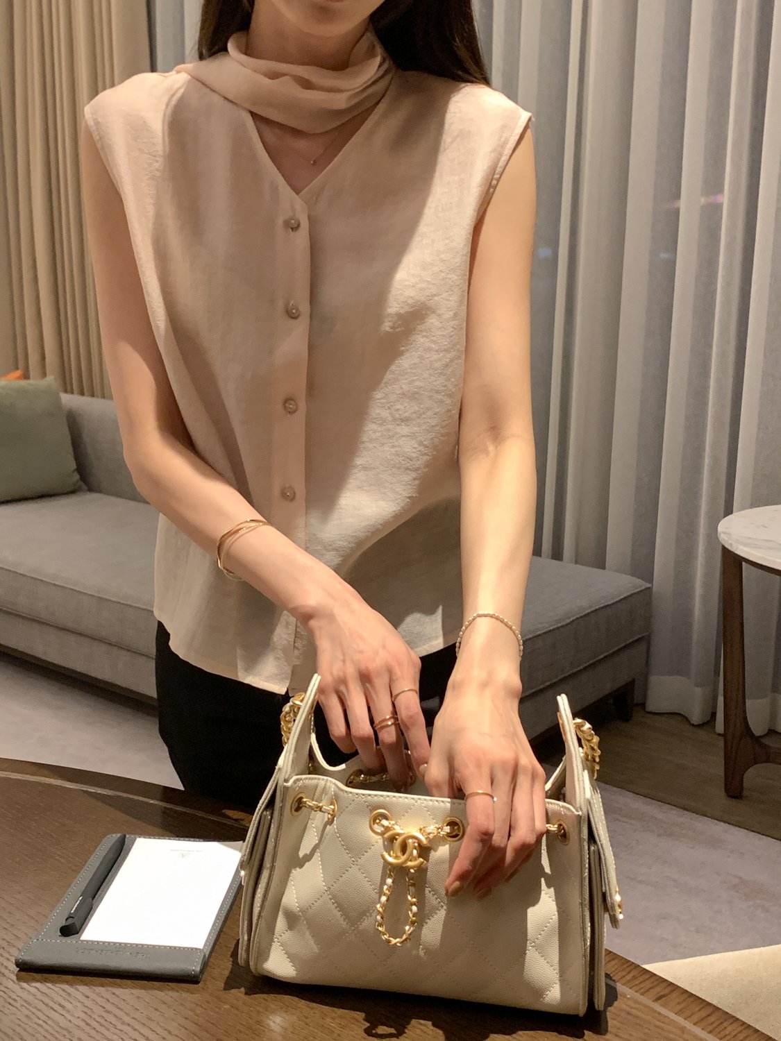 [Best Seller] Scarf Detail Sleeveless Blouse