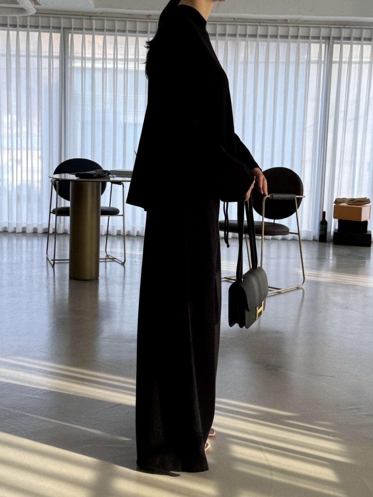 Whole Garment Wool-Cotton Cloud Set-up - Black (pants only)