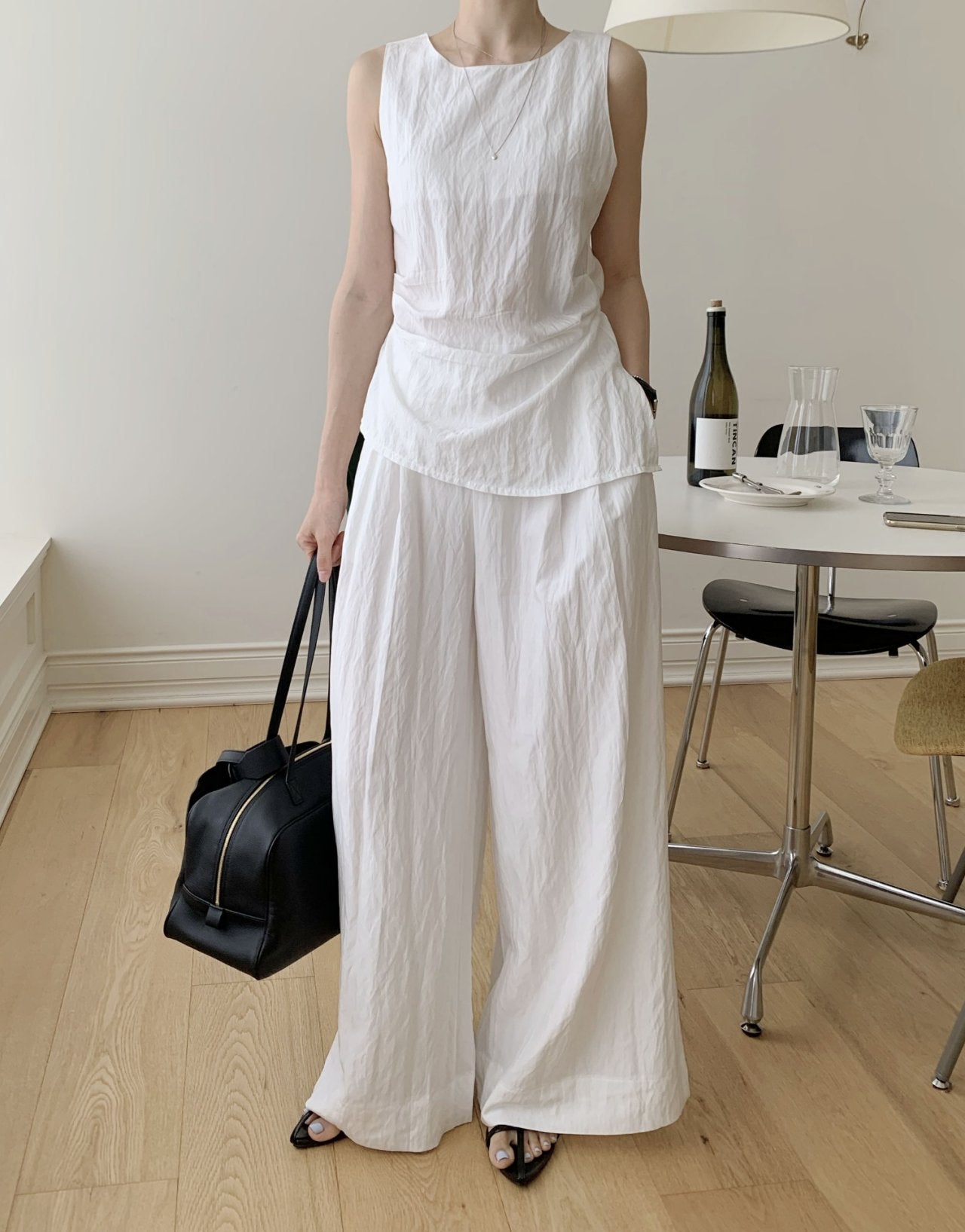 BreezeShirring Summer Top & Pants Set