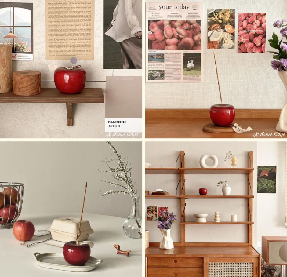 [Carefully handcrafted in Korea] A Delightful Apple Shaped Incense Holder