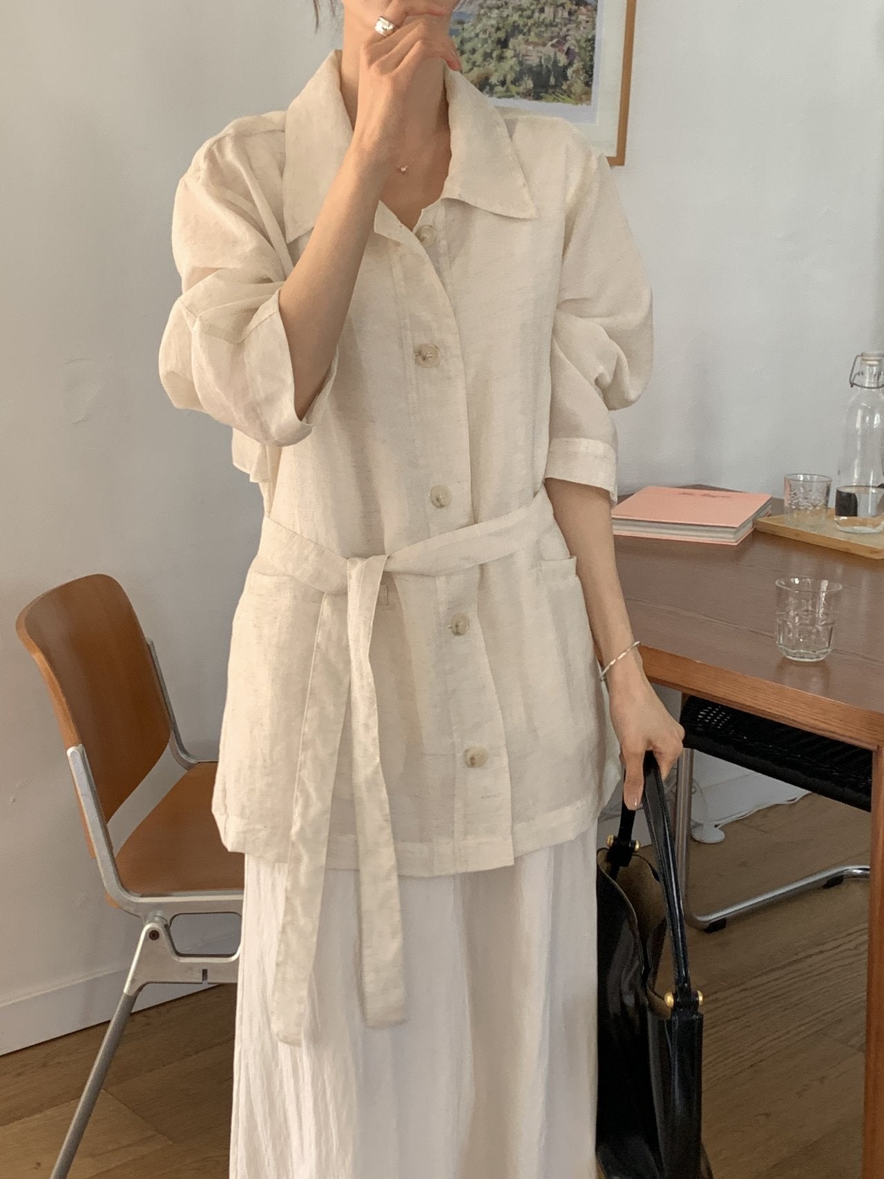 Linen-Blended Field Jacket