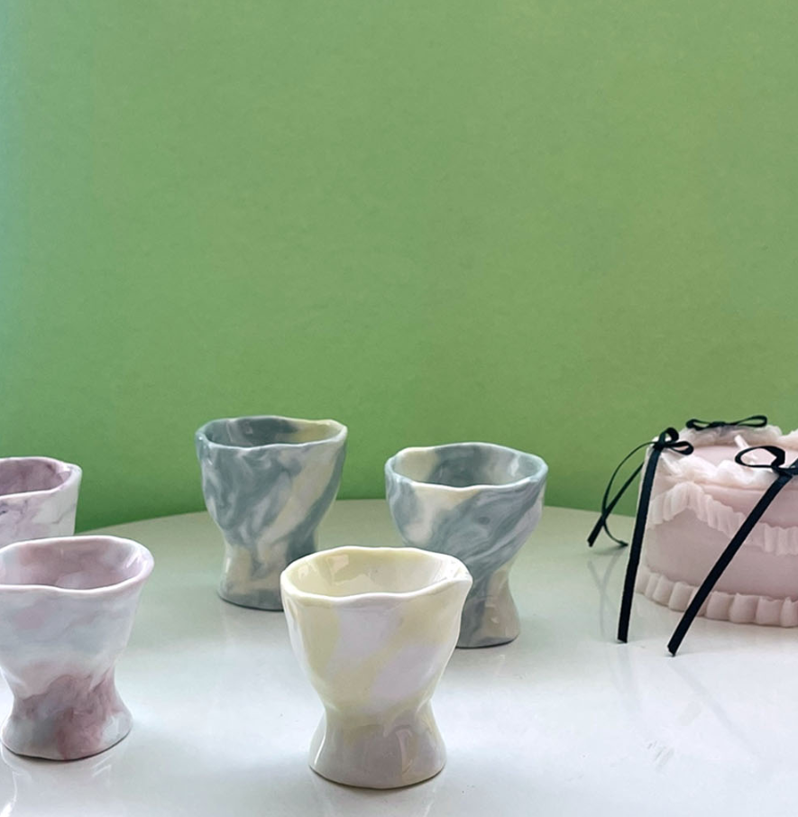 [Handmade Korean Ceramics] Marbled Goblet