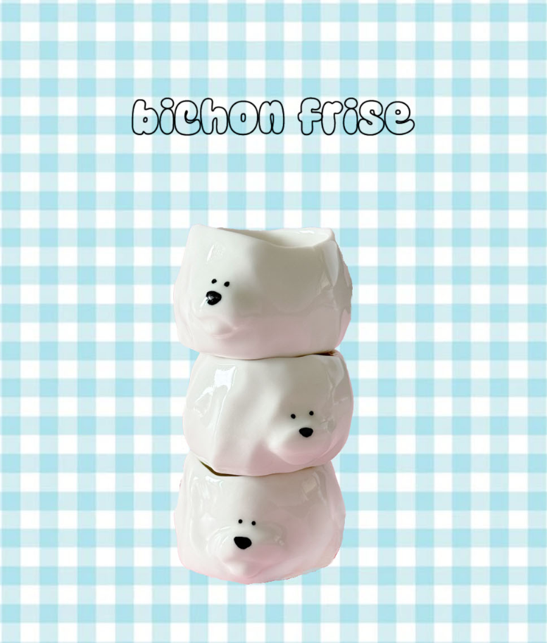 [Handmade Korean Ceramics] Bichon Frise Soju Cup