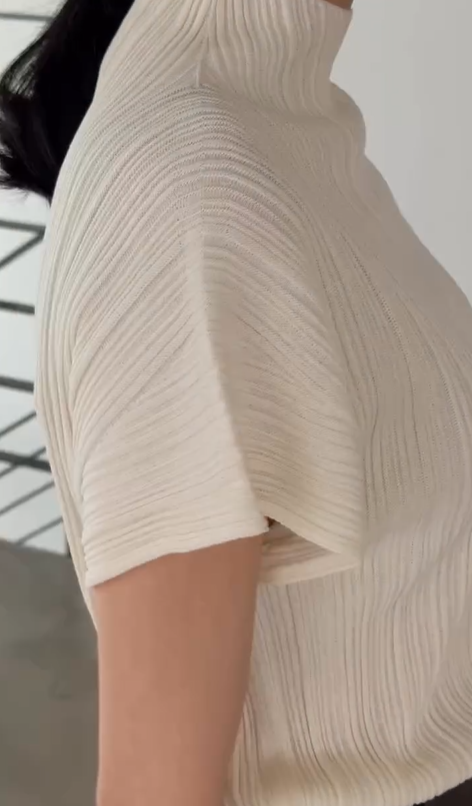 Linos WholeGarment Mock Neck Pleated Top