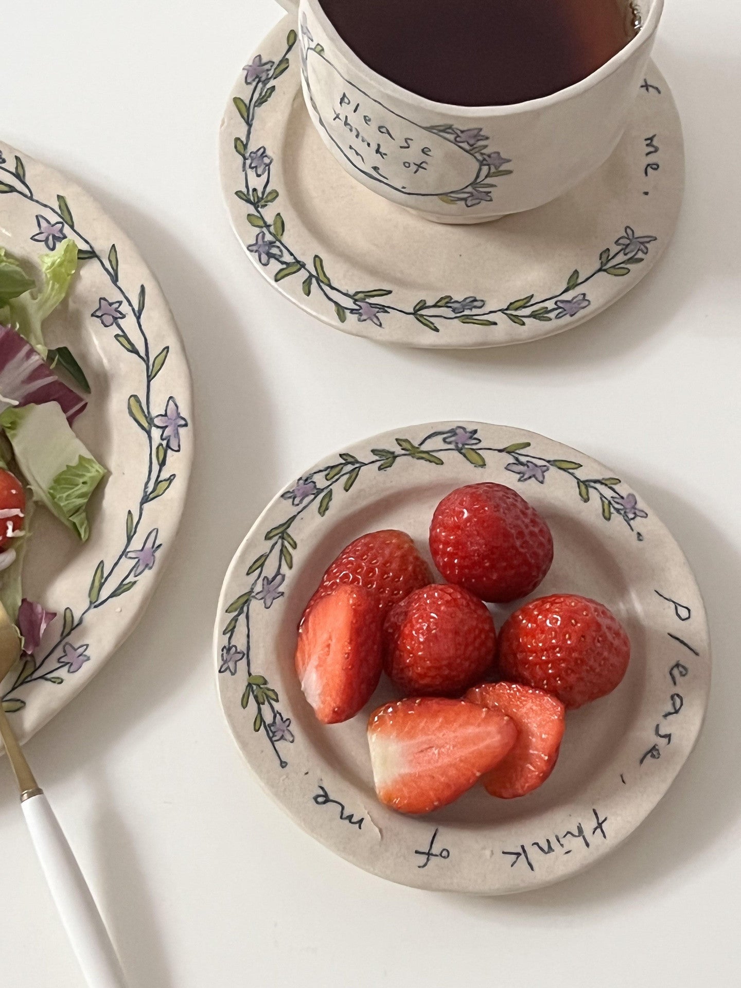 [Handmade Korean Ceramics] Think of me Salad Plate