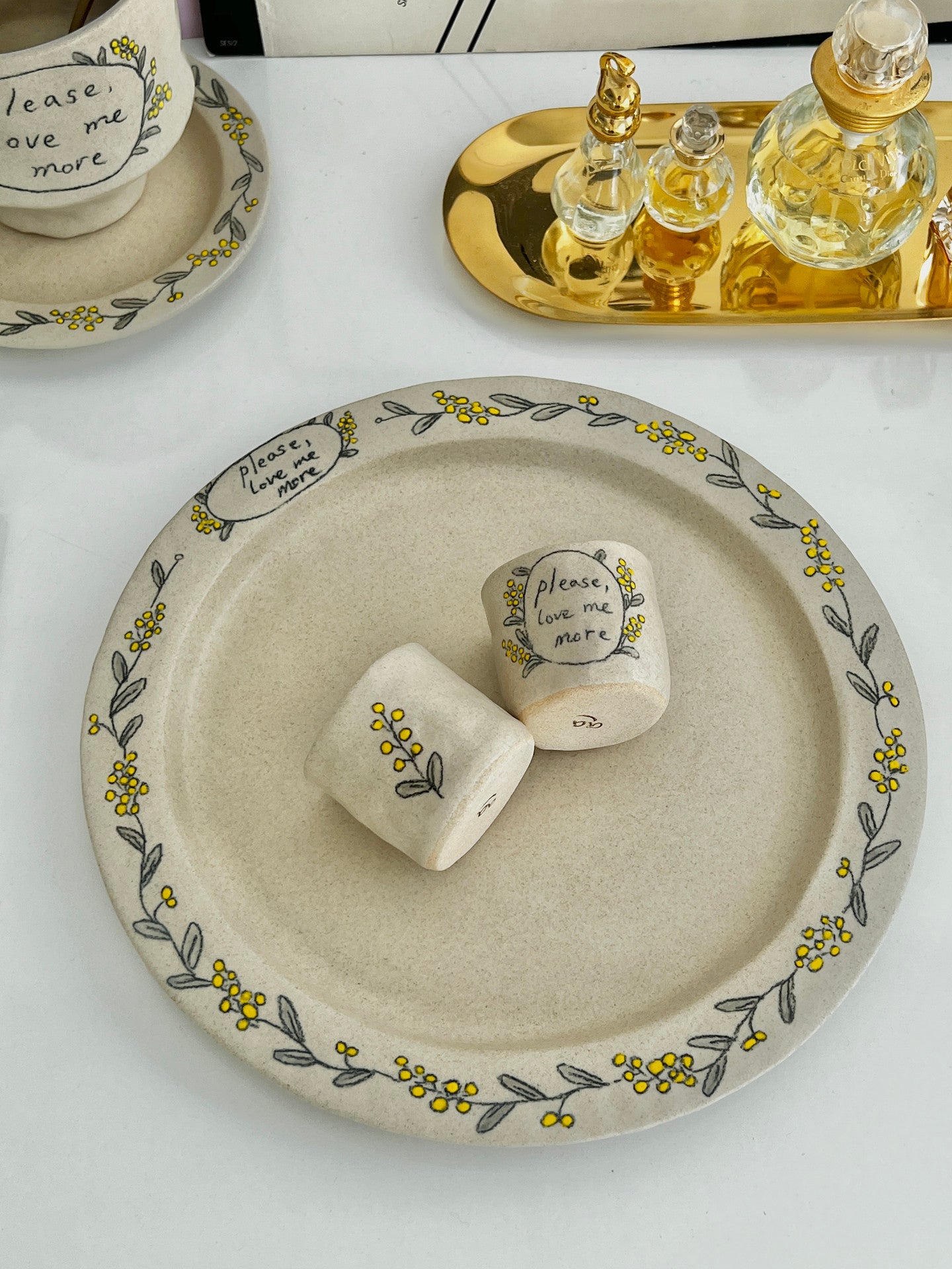 [Handmade Korean Ceramics] Love Me More Soju Cup (2pc)