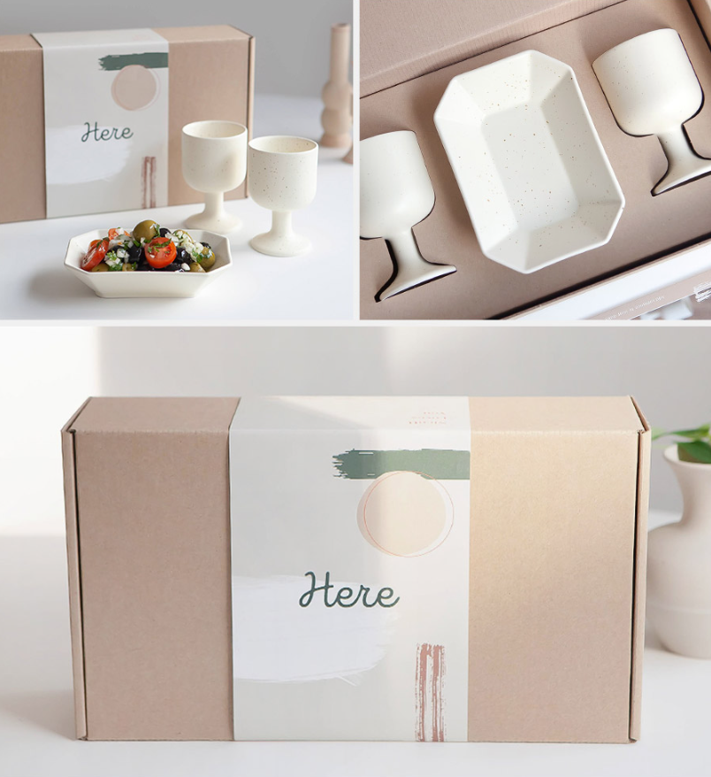 [Handmade Korean Ceramics] 3-Piece Wine Glass + Bowl Set