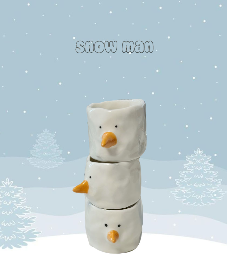 [Handmade Korean Ceramics] Snowman Soju Cup