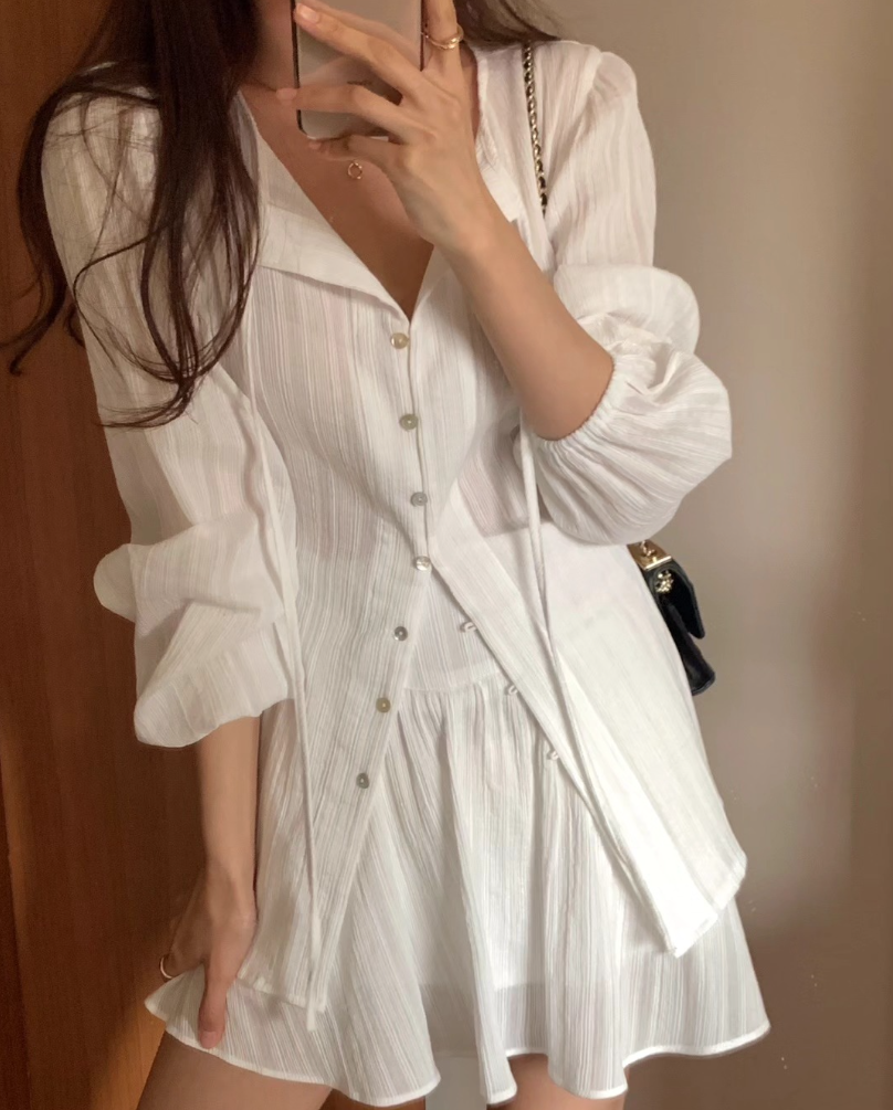 Lucent Slit Blouse & Banded Skirt Setup Set