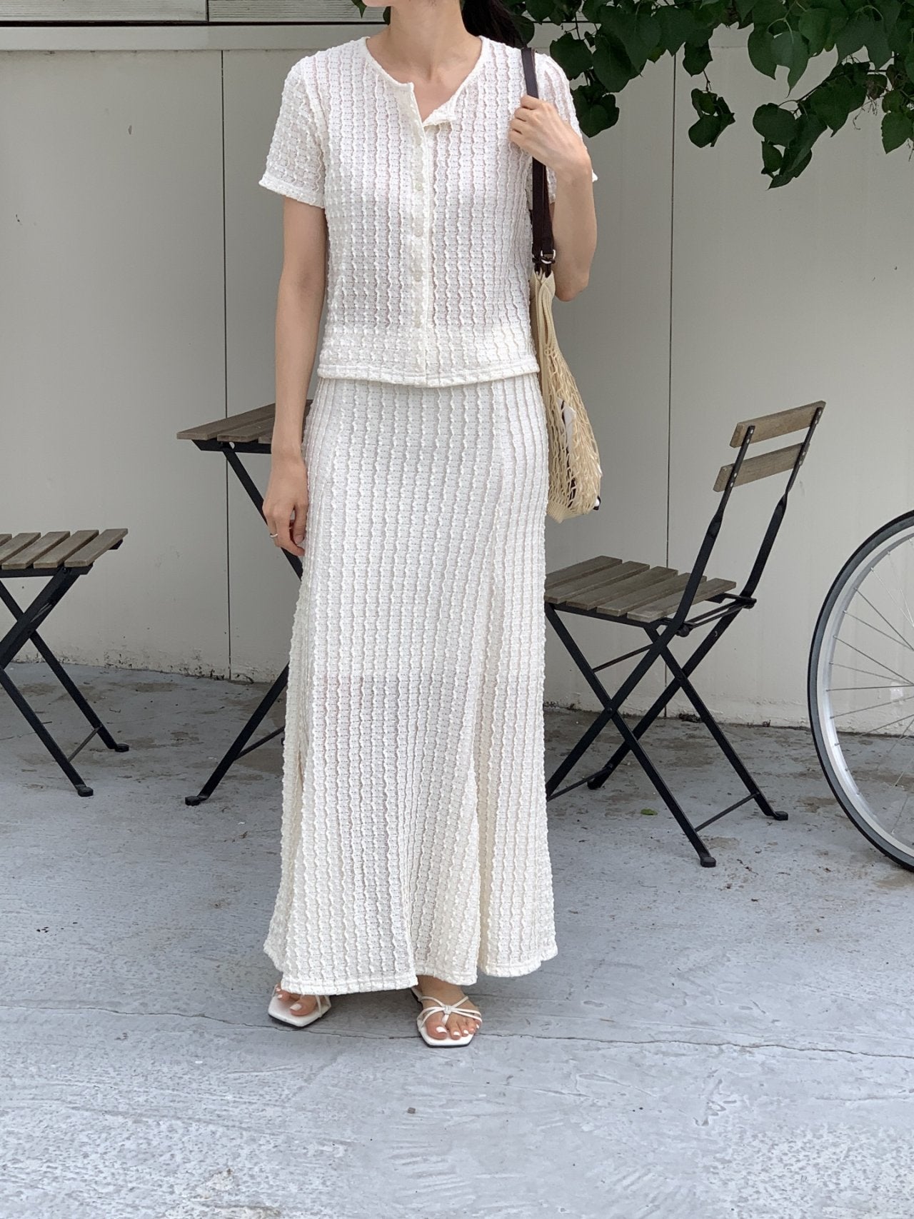 Wave Mermaid Cardigan & Skirt Set