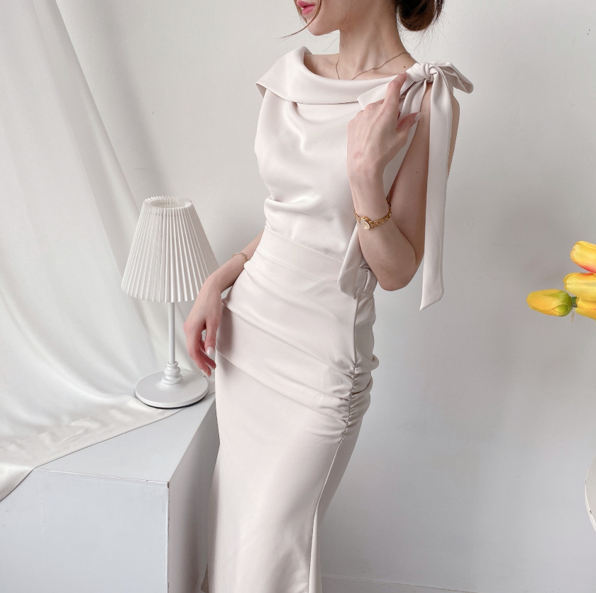 Scarf Asymmetric Sleeveless Blouse