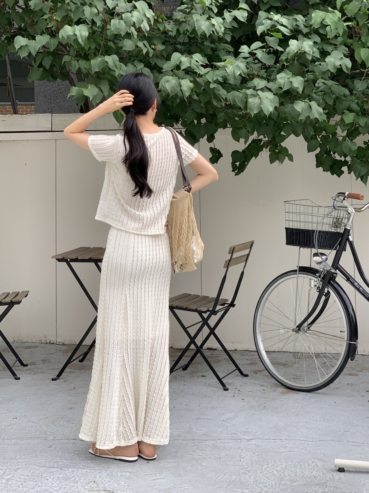 Wave Mermaid Cardigan & Skirt Set