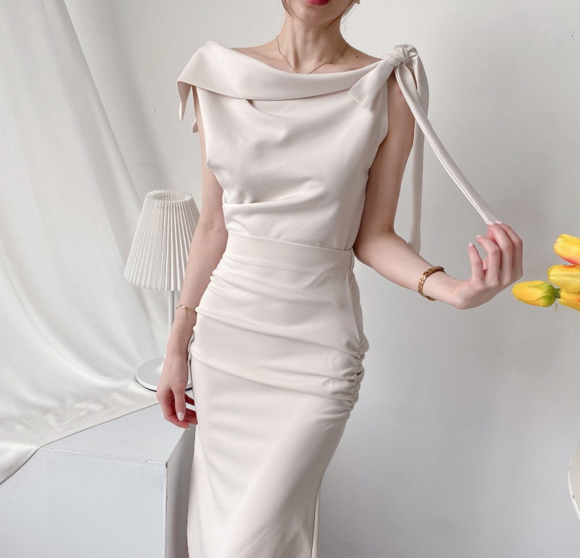 Scarf Asymmetric Sleeveless Blouse