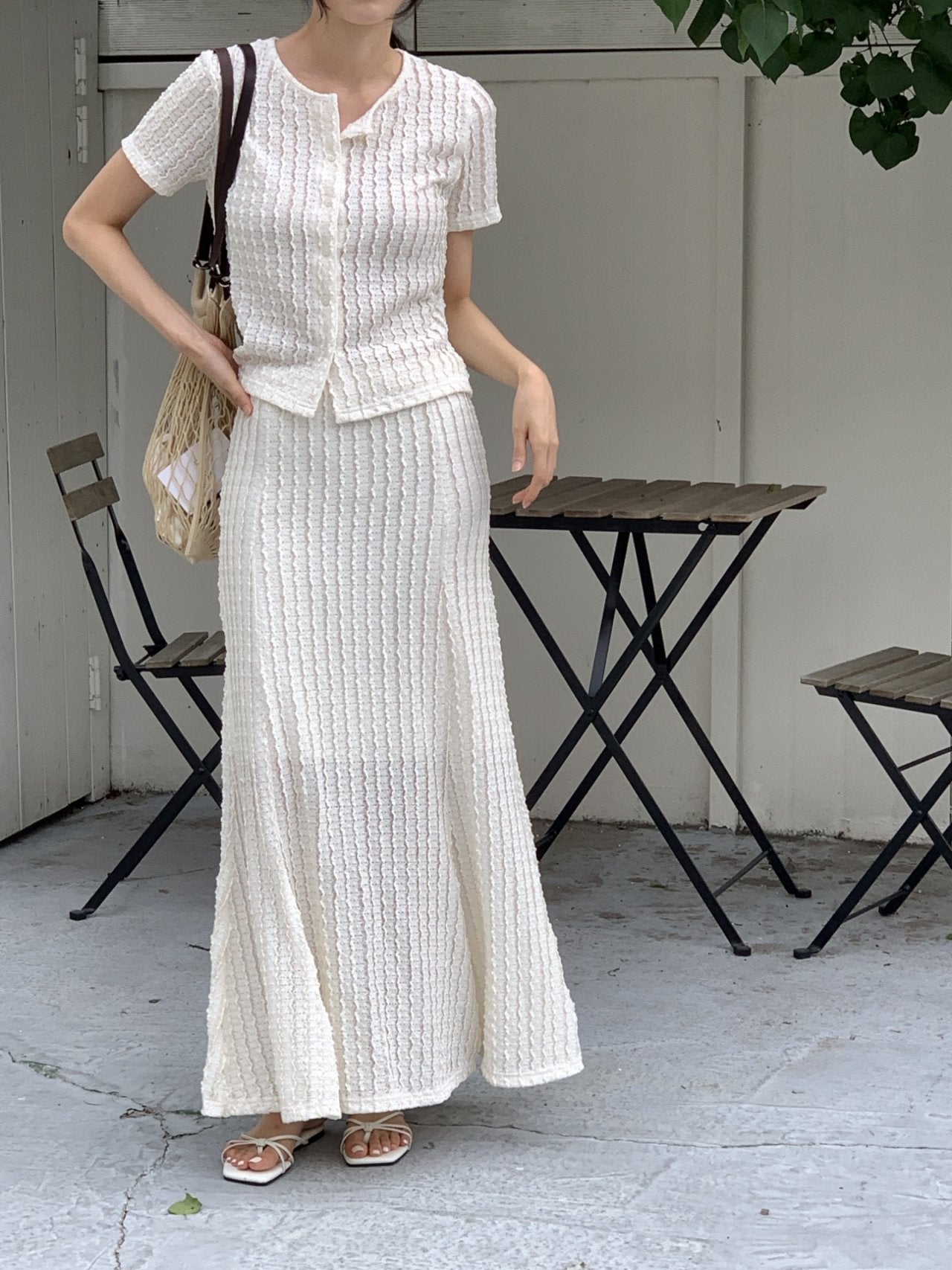 Wave Mermaid Cardigan & Skirt Set