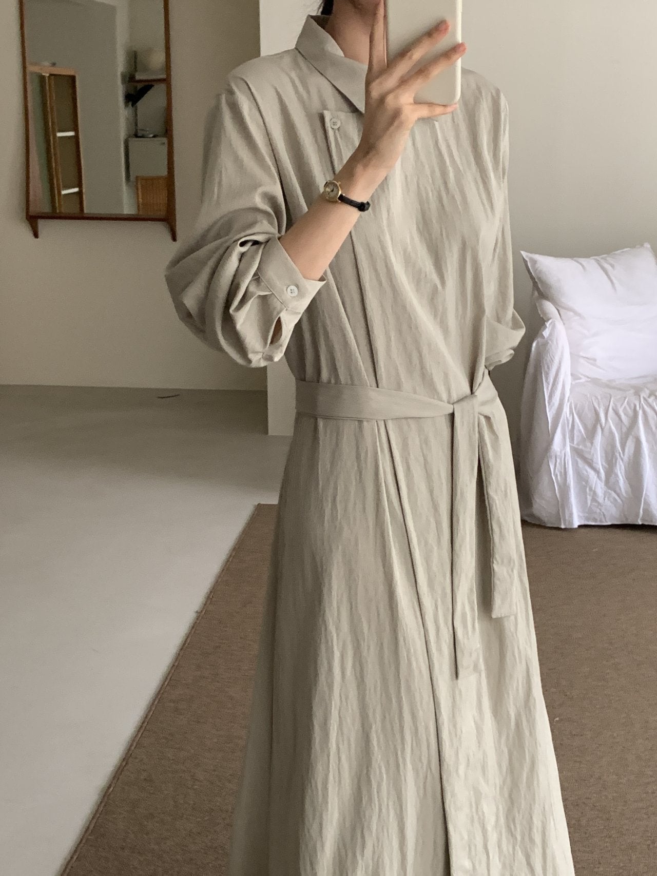 Trench-Style Shirt Dress