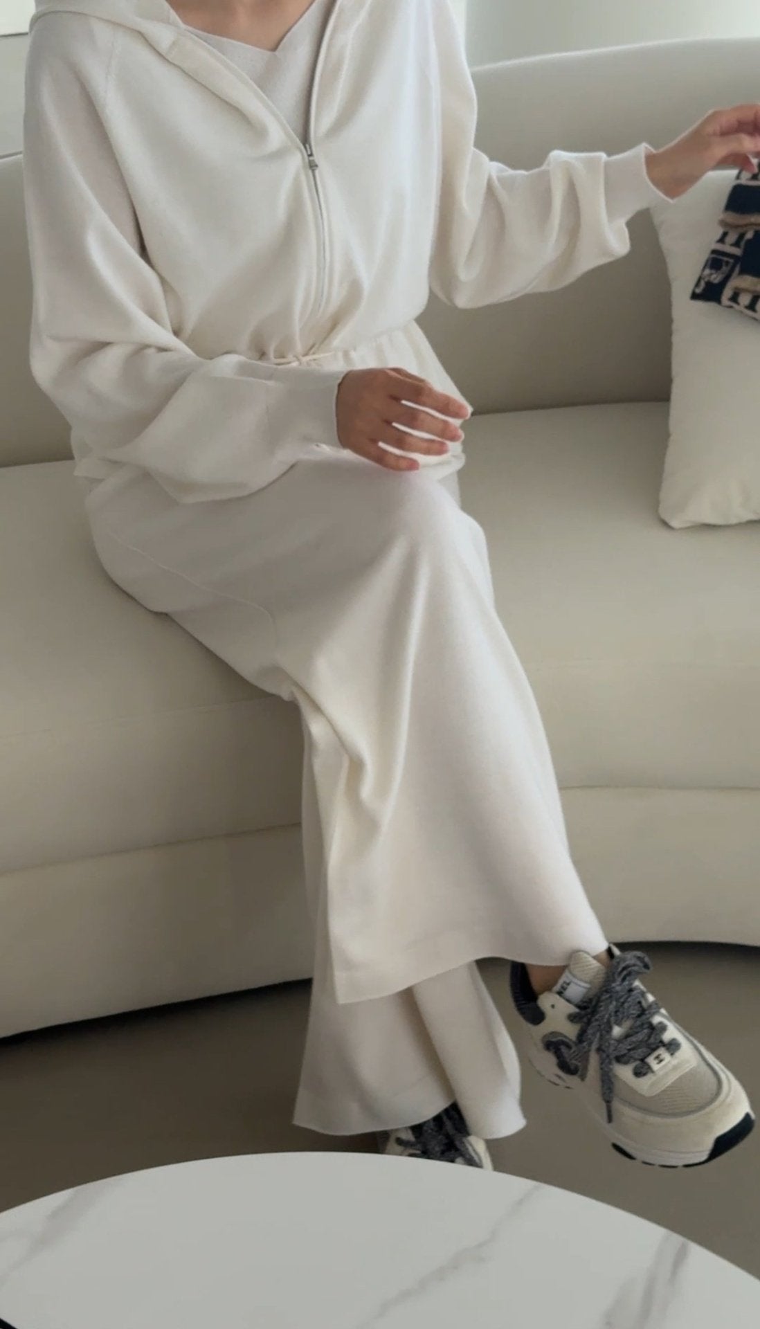 Premium Wool-Cotton Artisan Set-up - Ivory