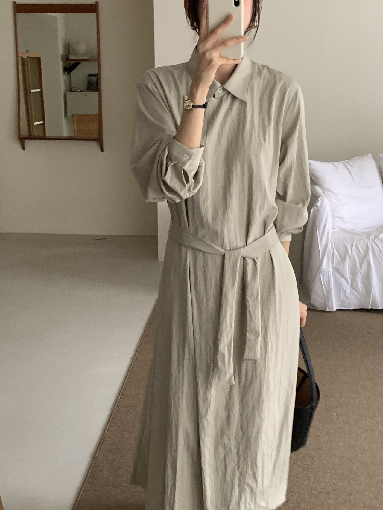 Trench-Style Shirt Dress
