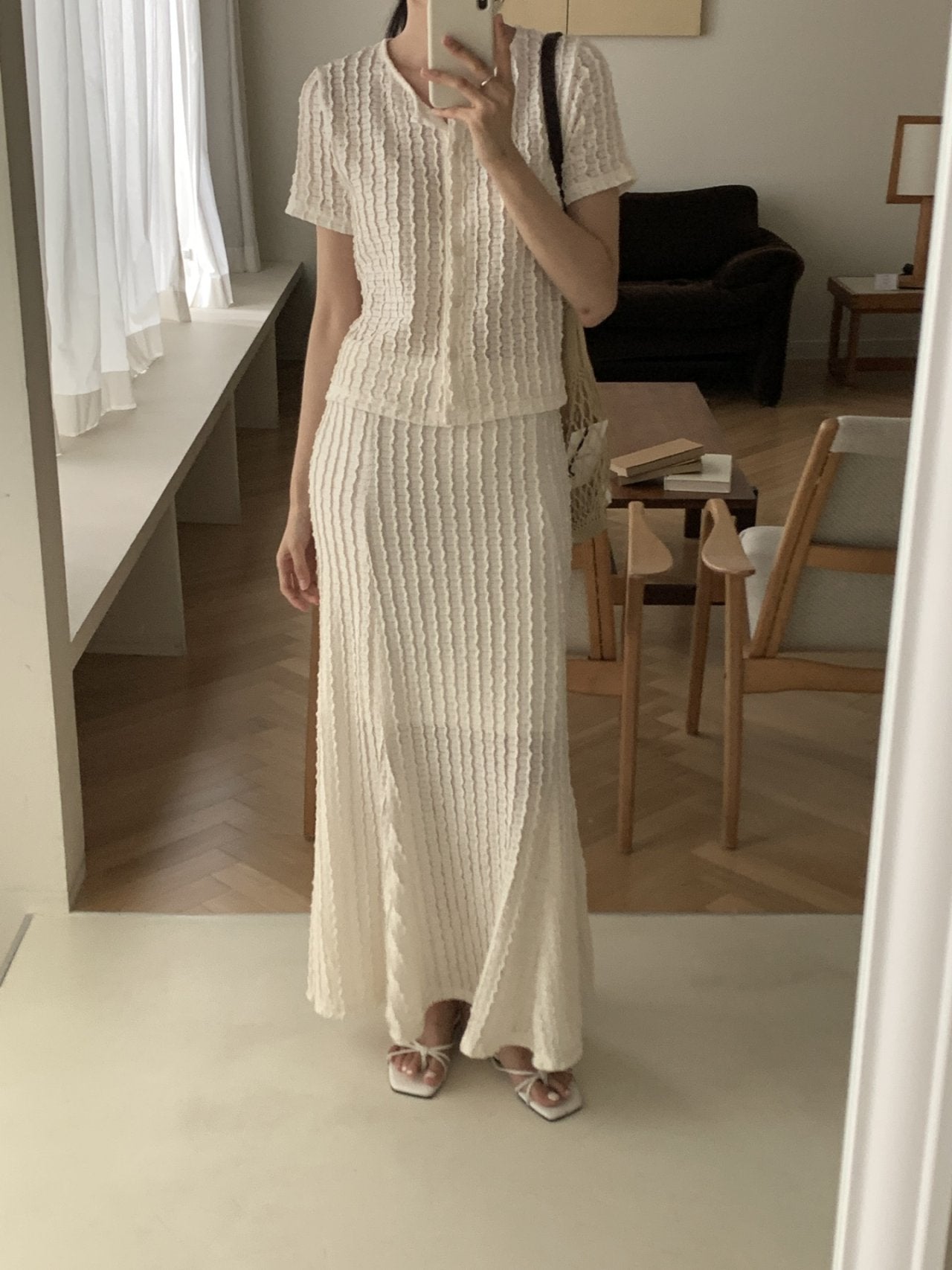 Wave Mermaid Cardigan & Skirt Set