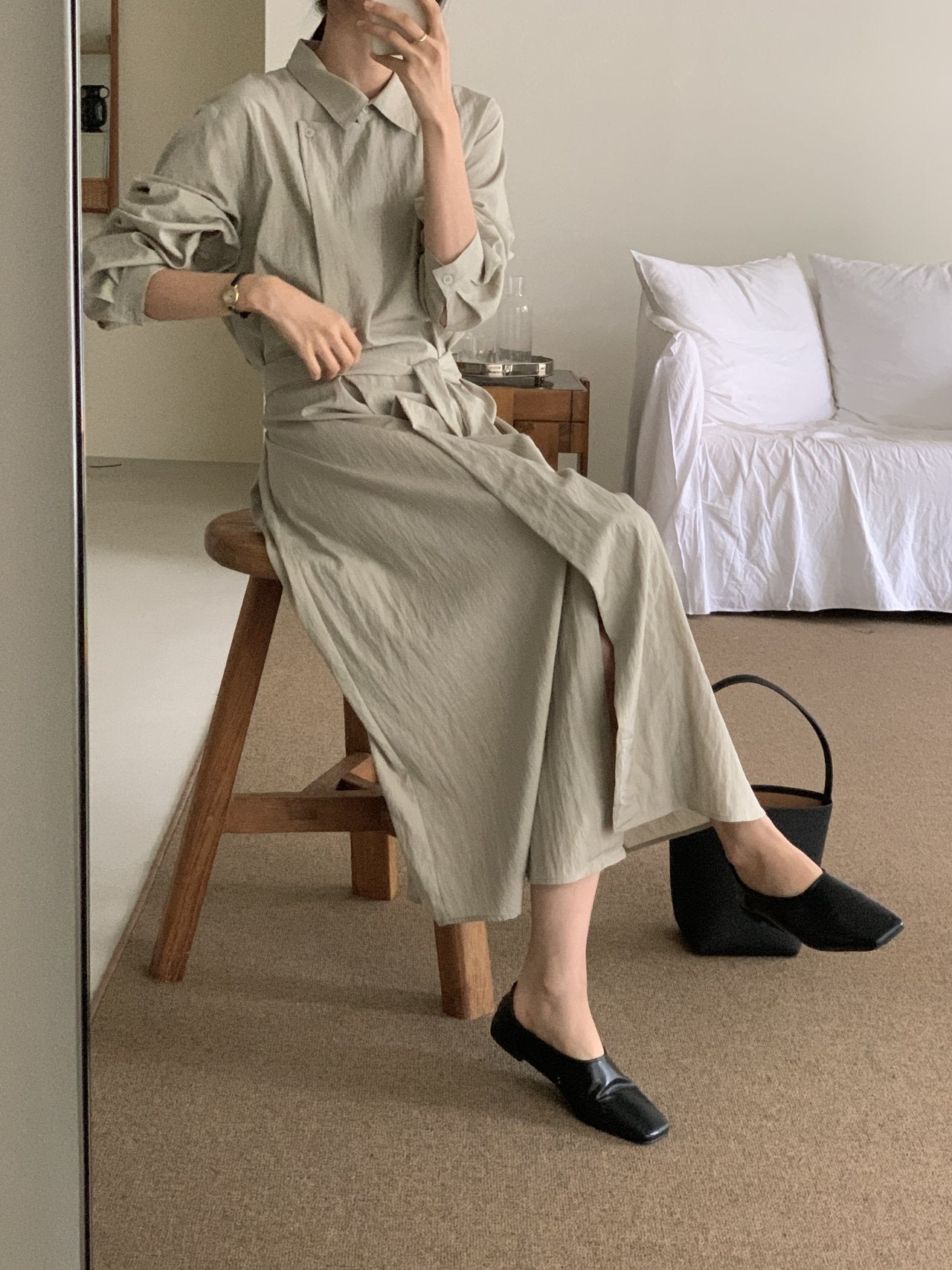 Trench-Style Shirt Dress
