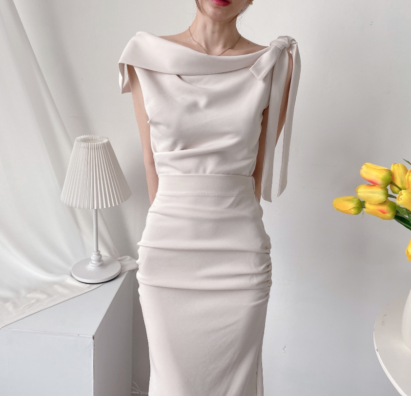 Scarf Asymmetric Sleeveless Blouse