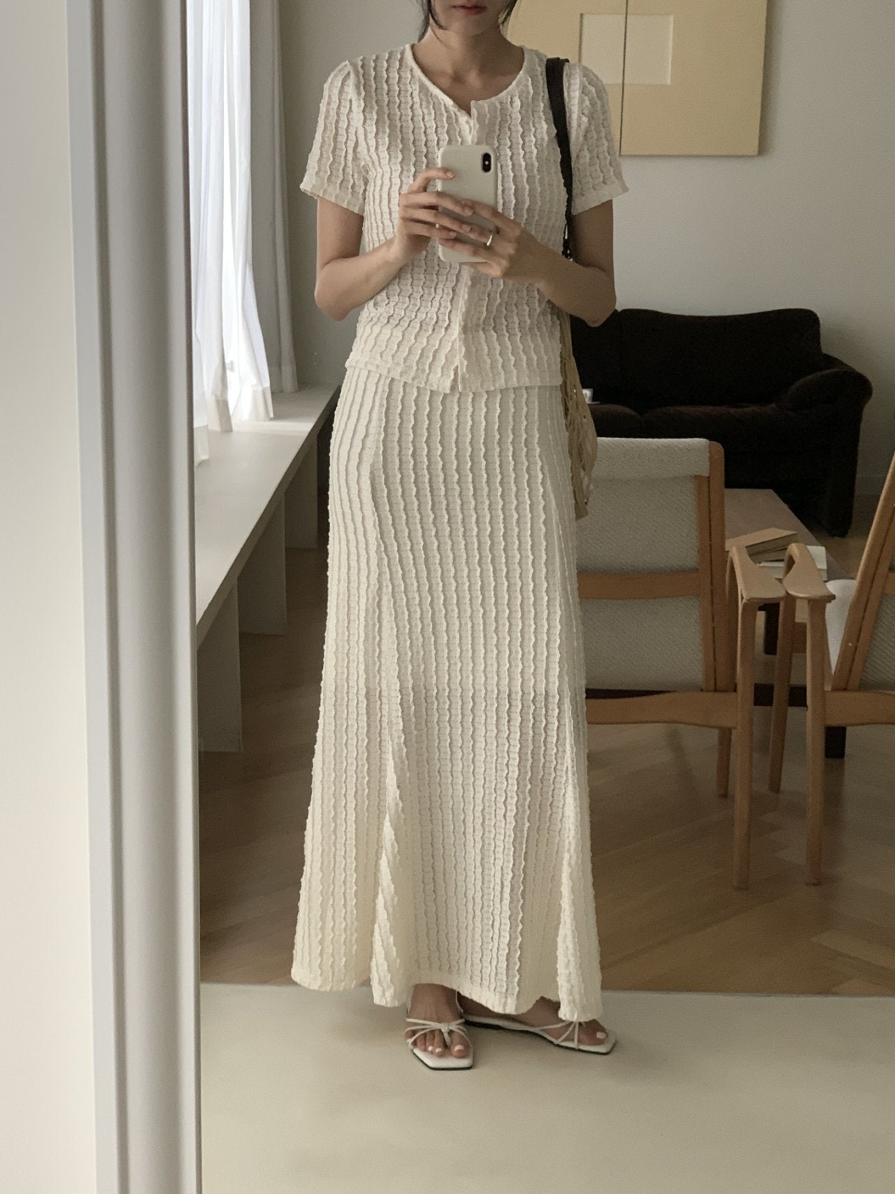 Wave Mermaid Cardigan & Skirt Set