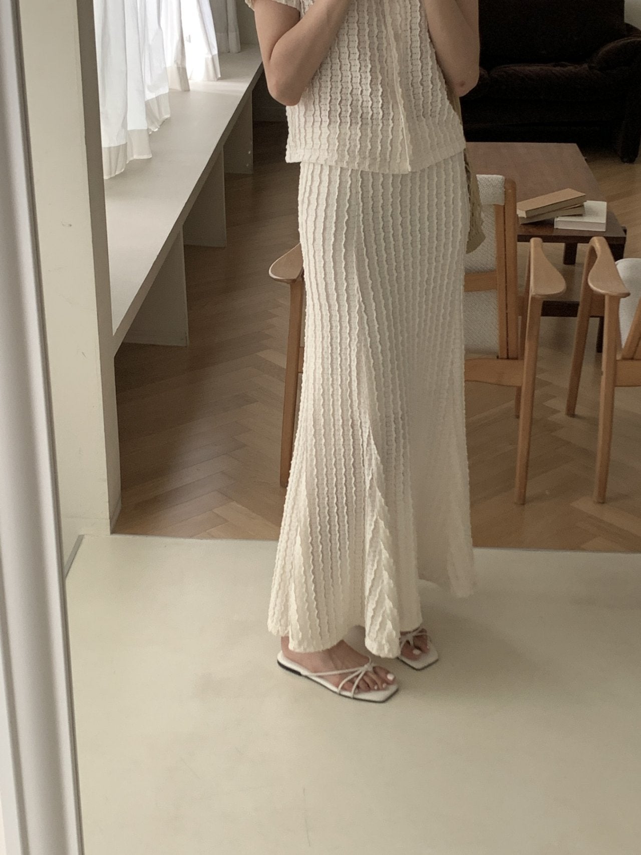 Wave Mermaid Cardigan & Skirt Set