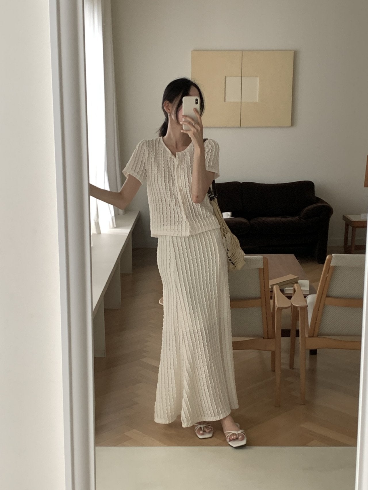 Wave Mermaid Cardigan & Skirt Set