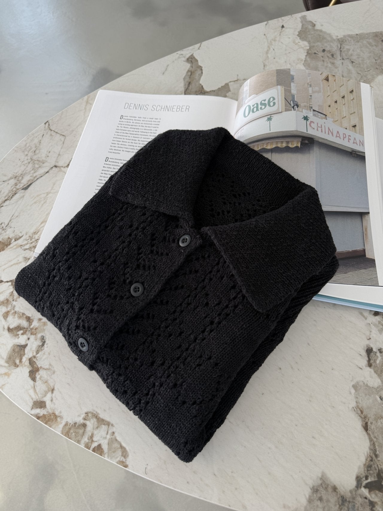 Classic Crochet Cardigan - Black